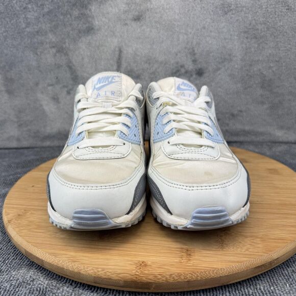 Nike Air Max 90 Shoes Womens Size 8.5 White Gray Light Blue Running FB8570-100 - Picture 2 of 9